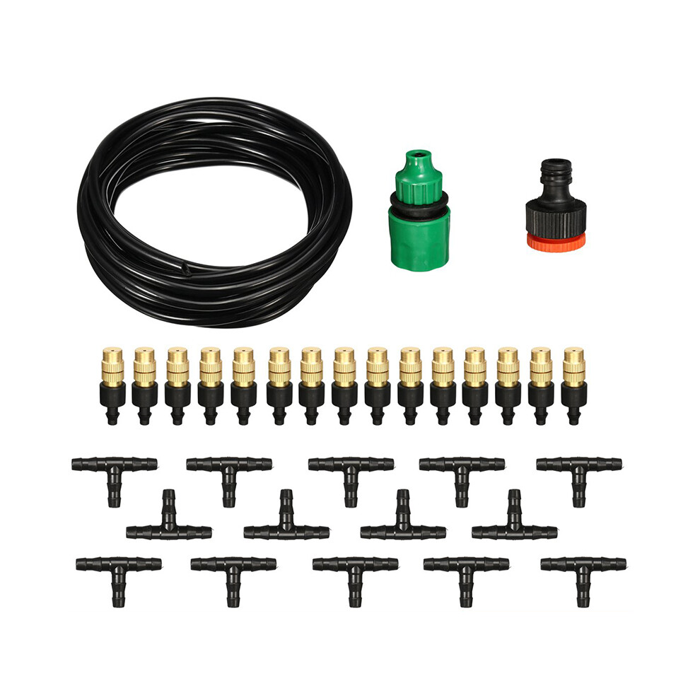 Patio Cooling Misting System Water Spray Mist Atomizing Hose Nozzles Set Garden Greenhouse Irrigation Watering Kit 4713283257776