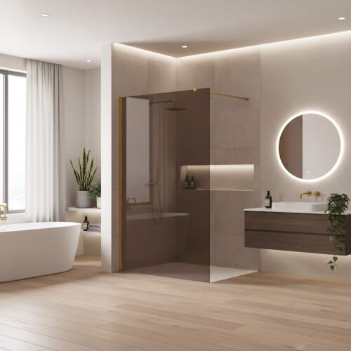 Shower Screen Rea Flexi Brown / Gold 100 1