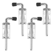 4 Packung 5 Zoll Feder Belasteter Verriegelungs Stift 304 Edelstahl Lauf Schraube Verdicktes 2 Mm TüR Schloss, GebüRstet, Fertig