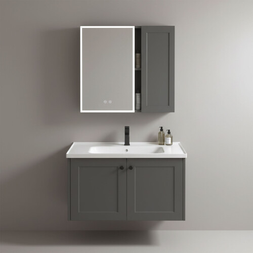 Σετ Επίπλων Μπάνιου Με Νιπτήρα Monti 60cm Grey