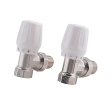 Thermostatic Radiator Valve 2Pcs 15mm x 1/2Inch Thermostatic Angle TRV Thermostatic Radiator Valve for Home Office