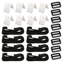 Pool Cover Straps 8ft Adjustable Nylon with Clips for Solar Pool Cover Reel Attachment 8pcs