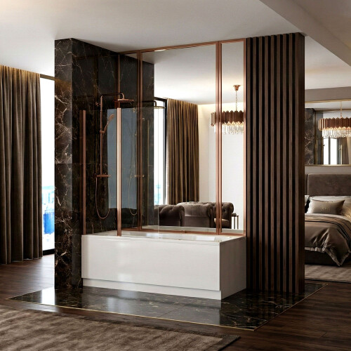 Bathtub Screen Rea Agat-2 80 Brush Copper 1
