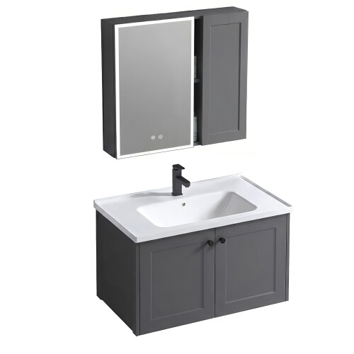 Σετ Επίπλων Μπάνιου Με Νιπτήρα Monti 60cm Grey 1