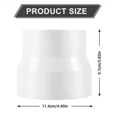 Ventilation Pipe Reducer Adapter Pipe Air Duct Adapter Pipe Connector for Inline Ventilation System(110-100mm)