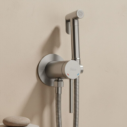 Rubinetto Bidet Rea Foss Clif Brush Nickel 1