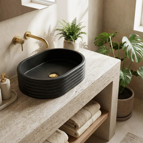 Lavabo Da Appoggio Rea Nicoletta Black 2