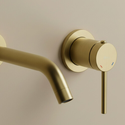 Βρύση Νιπτήρα Rea Clif Brush Gold Κρυφό 1