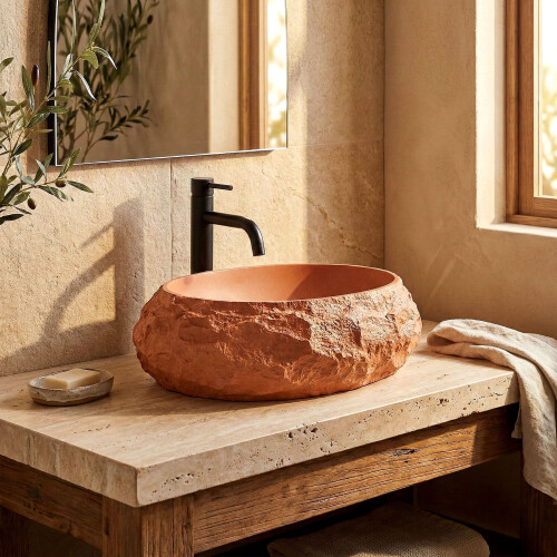 Lavabo Da Appoggio Rea Mika Terracotta 2