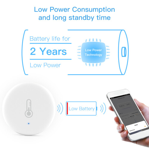 Tuya  ZigBee 3.0  Temperature and Humidity Sensor Battery Powered Security with Tuya  Life App Alexa(C) 1