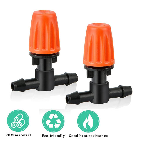 50 Pcs Three-Way Atomizing Nozzle, Adjustable Mist Nozzles, Drip Irrigation Emitters, Greenhouse Watering System 1