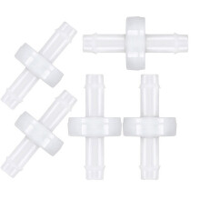 5 Stks Terugslagklep PVDF Slijtvaste Eenrichtingsterugslagklep voor Brandstof Gas Vloeistof Lucht 1/4 Inch 6 Mm