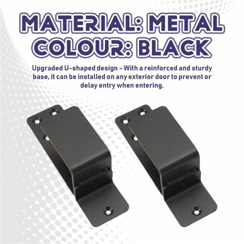 Door Barricade Brackets,2 Pack Drop Open Bar Holder for Home Security, 2X4 Bar Brackets Prevent Unauthorized Entry