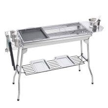 BBQ Charcoal Grill Portable Stainless Steel Foldable Design for Outdoor Cooking Camping Picnics