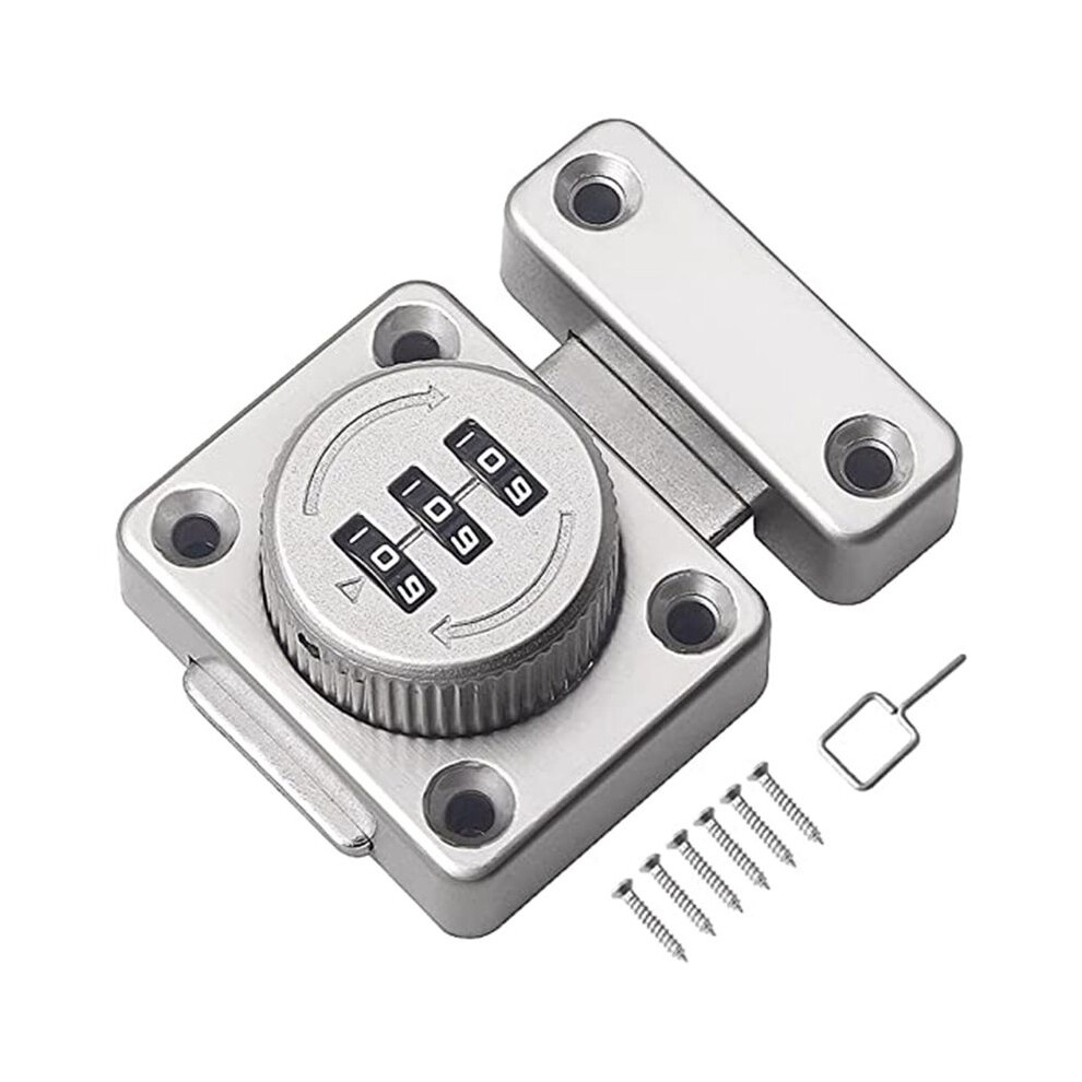 Mechanical Keyless Cabinet Lock, Swivel Drawer Lock Combination Lock, Combination File Cabinet Lock (Silver) 6032079614486
