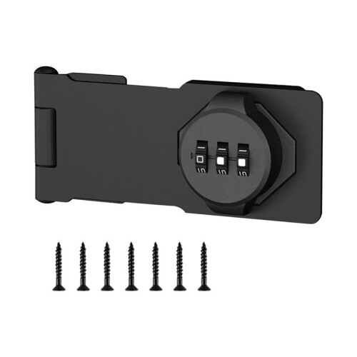Keyless Combination Lock -3-Digit Combination Lock for Cabinet Doors - Twist Knob Hasp  Lock with Password Code