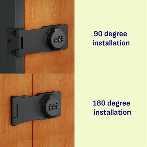 Keyless Combination Lock -3-Digit Combination Lock for Cabinet Doors - Twist Knob Hasp  Lock with Password Code 1