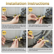 HVAC Valve Core Removal Tool, Valve Core Remover with Valve Cores, Nuts and R410 R32 Adapters, for R410 R32 R22 R12