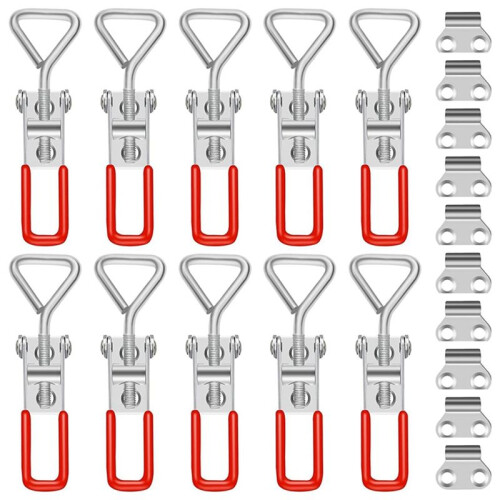 10Pcs Toggle  Clamp, 304 Stainless Steel Pull Hasp Latches, Quick Release Hand Tool Toggle Clamp