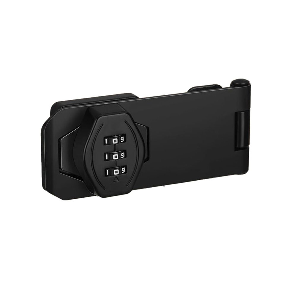 Cabinet Lock Keyless 3-Digit Password Combination Code Hasp Lock Twist Knob Wooden Drawer Cupboard (Black, 4Inch) 4711695808494