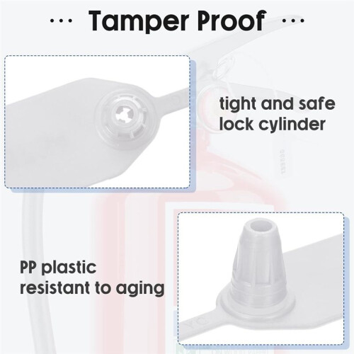 1000 Pcs Plastic Tamper Seals Fire Extinguisher Tags Security Tags Seals Safety Numbered Zip Ties Labels White 1