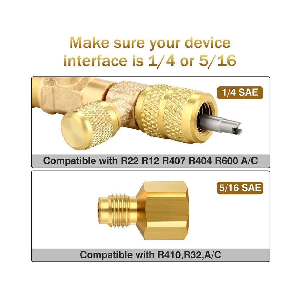 Hvac Valve Core Removal Tool, Valve Core Remover With Valve Cores, Nuts And R410 R32 Adapters, For R410 R32 R22 R12 4851514180537