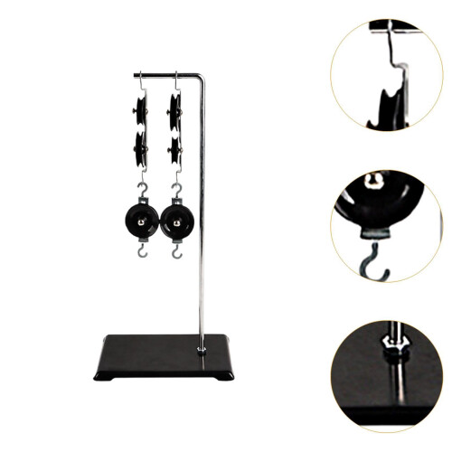 Physics Experiment Pulley Set with Stable Base for Science Lab Mechanics Study Durable Metal 1