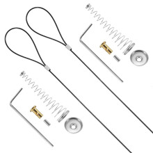2 Sets Gate Cable Pull String,Adjustable Spring Door Opener, 2-6 Inch for Metal and Wooden Fences in Garden