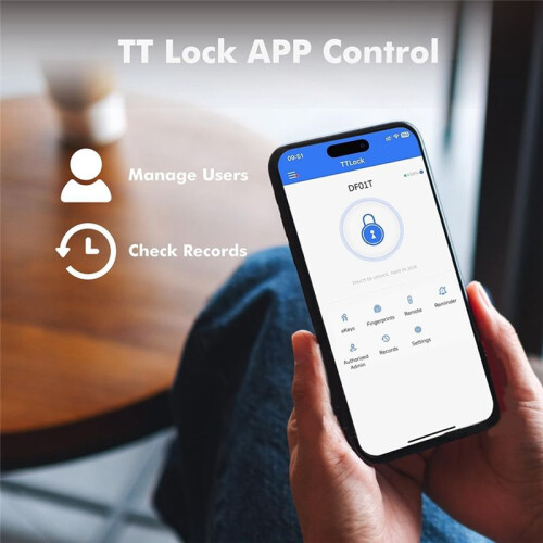 Fingerprint Recognition Door Lock,  Deadbolt Lock with App Counting, Biometric Door Lock, Automatic Lock 2