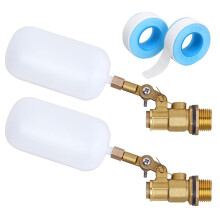 2 Pack Water Float Valve 1/2 Inch, Brass Float Float with Adjustable Arm, Automatic Fill and Control Water Level