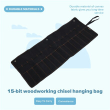 Meißel-Hängetasche, Canvas-Tasche, Werkzeugrollenhalter, Schraubenschlüsseltasche, 15 Taschen für Messer, Hämmer, Hohleisen,