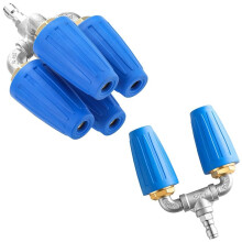Nettoyeur Haute Pression Ă Buse Turbo 4 en 1, Nettoyeur Haute Pression Ă Double Buse Turbo, Buse Turbo Rotative avec Connecteur Rapide 1/4 Pouce