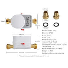 Tuya Zigbee Ultrasonic Water Meter DN20 with Valve LCD Display Water Quantity Flow Consumption Measure IP68 Waterproof
