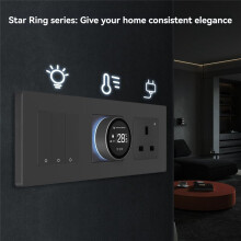 Tuya ZigBee Knob Termostato Piso Água Aquecimento Temperatura Controlador Funciona com Alexa Home Branco