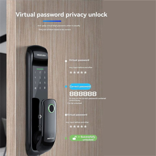 Tuya  Locks Fully Automatic Electronic Door Lock with Biometric Fingerprint Lock Rfid Card Password Key Unlock 2