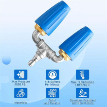 4-in-1 Turbo Nozzle Pressure Washer,Dual Turbo Nozzle Pressure Washer,Rotating Turbo Nozzle with 1/4inch Quick Connector