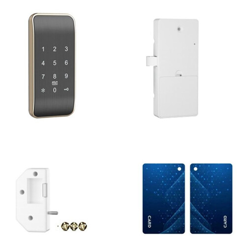 Wireless Access Control Digital Keypad Phone/RFID/Card Password Cabinet Lock for Lockers Upgraded Version(APP)-Gold