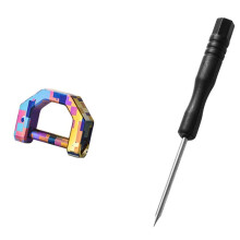 Chaveiro com Fivela de Liga de Titânio, Design em Formato de D Plano, Fivela de Ferradura, Ferramenta Multifuncional para Carro, Equipamento para