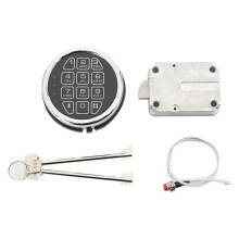 Lock Replacement Solenoid Lock,Chrome Digital Electronic Keypad Lock for Swing Bolt Safes,Reset Cable,Circuit Board Lock