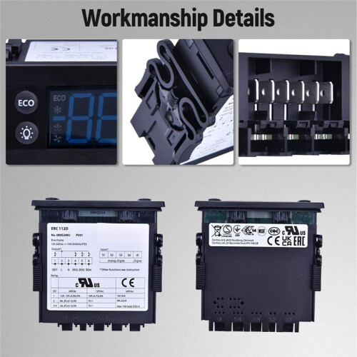 ERC112D Temperature Controller Kit, Electronic Refrigeration Controller with Dual Sensor Probes,00C30-123D-03 080G3492 2