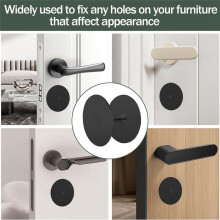 2 Set Door Hole Cover Plate,2-5/8 Inch Diameter Round Deadbolt Cover Plate,Door Knob Hole Cover Plate Black