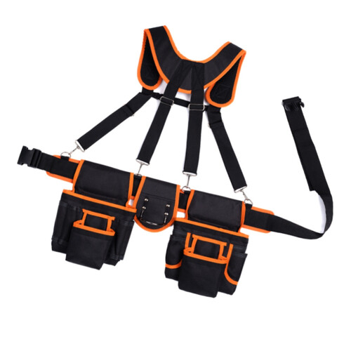 Suspender Tool Belt with Pouches Heavy Duty Construction Tool Belt Work Belt Tool Organizer Carpenter Tool Belt 1