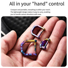 Titanium Alloy Buckle Keychain Flat D Shape Design Horseshoe Buckle Multi-Tool Car Buckle Outdoor Gear L