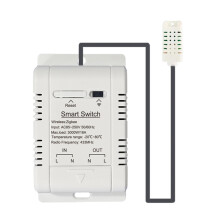 Tuya Zigbee Termostato Inteligente Sem Fio 16A com Sensor de 1M e Controle de Temperatura e Umidade, Compatível com Controle de Voz