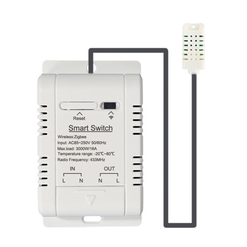Tuya Zigbee Temperature and Humidity  16A  Wireless Thermostat with 1M Sensor Supports Voice Control
