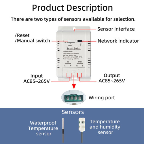 Tuya Zigbee Temperature  16A  Wireless Thermostat with 1M Temperature Sensor Supports Voice Control 2