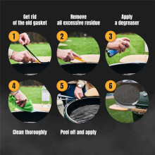 2-Pack 10 FT Rökpackningstätning - 1/2 Tum 1/8 Tum Högtemperaturgrillpackning - Självhäftande Röktätning - Tejp för Nomex Grilllock