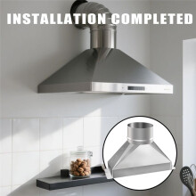 4in Dia X 3-1/4in X 10in L Microwave Vent Kit, Rectangular to Round Duct Galvanized Steel Transition for Connecting Duct