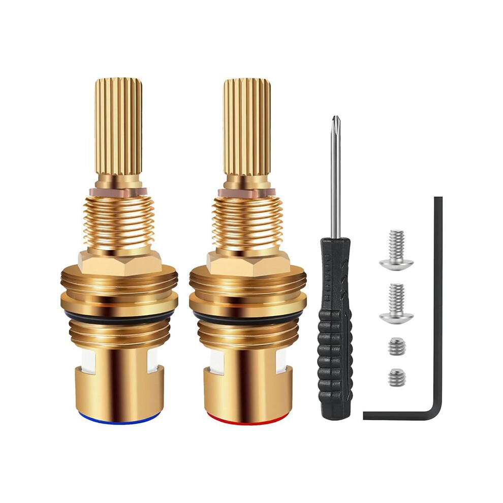 Brass 1-001 & 1-002 Ceramic Valve-Cartridge Replacement Set, Hot/Cold Widespread Faucet-Cartridges 4713883789394