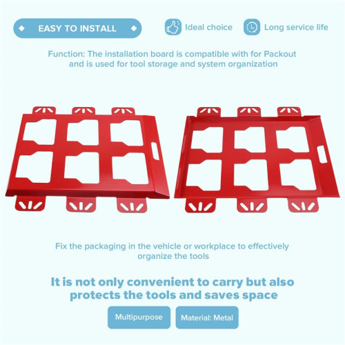 Tool Storage Rack Toolbox Holder Wall-Mounted Toolbox Rack for Tool Storage and Organization Systems Tool Red 1